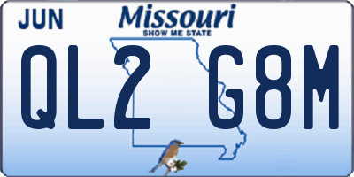 MO license plate QL2G8M