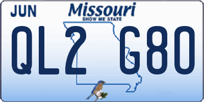 MO license plate QL2G8O