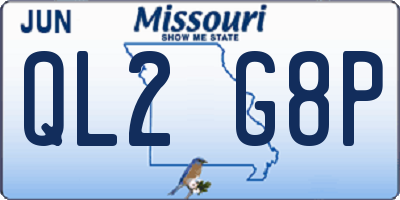 MO license plate QL2G8P