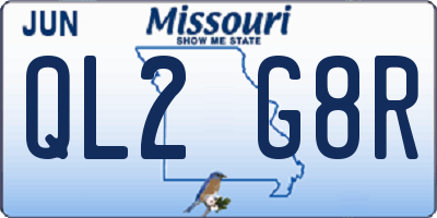 MO license plate QL2G8R