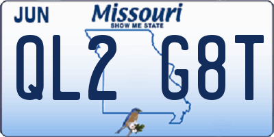 MO license plate QL2G8T
