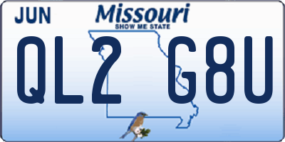 MO license plate QL2G8U