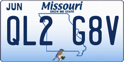 MO license plate QL2G8V