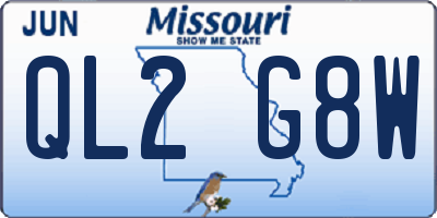 MO license plate QL2G8W
