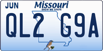 MO license plate QL2G9A