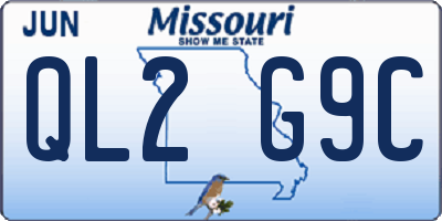 MO license plate QL2G9C