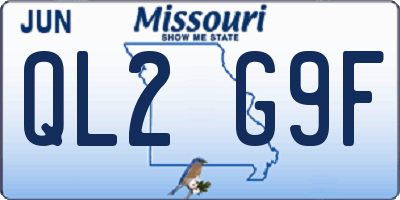 MO license plate QL2G9F