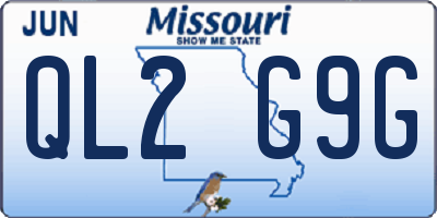 MO license plate QL2G9G