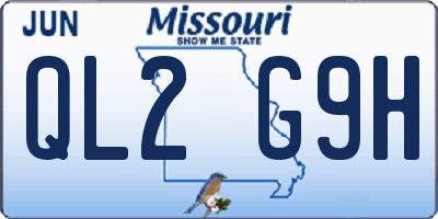MO license plate QL2G9H