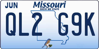 MO license plate QL2G9K