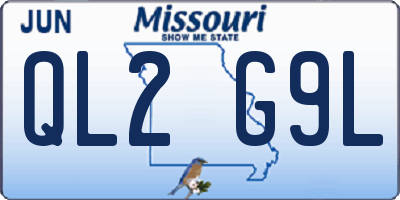 MO license plate QL2G9L
