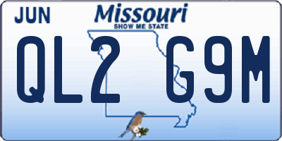 MO license plate QL2G9M