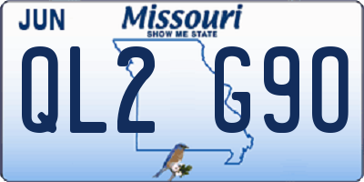 MO license plate QL2G9O