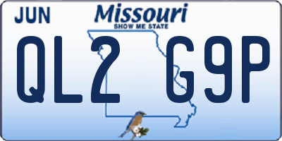 MO license plate QL2G9P