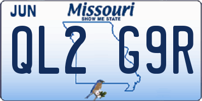 MO license plate QL2G9R