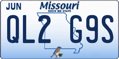 MO license plate QL2G9S
