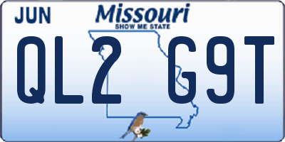 MO license plate QL2G9T