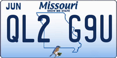 MO license plate QL2G9U