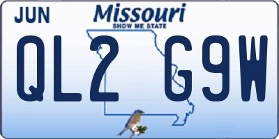 MO license plate QL2G9W