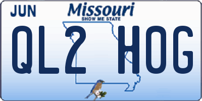 MO license plate QL2H0G