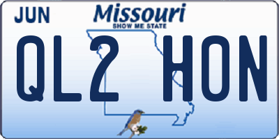 MO license plate QL2H0N