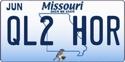 MO license plate QL2H0R