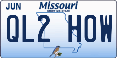 MO license plate QL2H0W