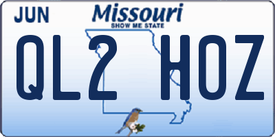 MO license plate QL2H0Z