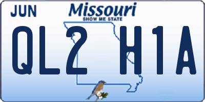 MO license plate QL2H1A