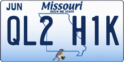 MO license plate QL2H1K