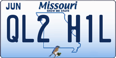 MO license plate QL2H1L