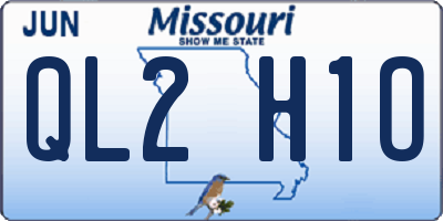 MO license plate QL2H1O