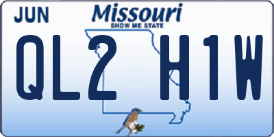 MO license plate QL2H1W