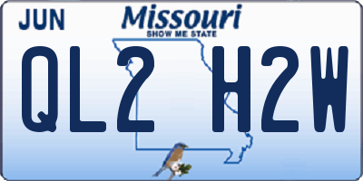MO license plate QL2H2W