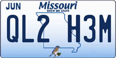 MO license plate QL2H3M