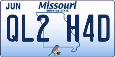 MO license plate QL2H4D