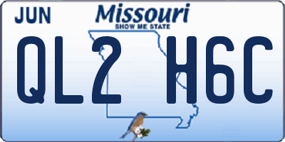 MO license plate QL2H6C