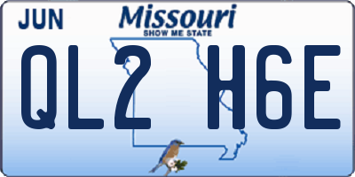 MO license plate QL2H6E