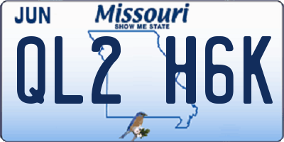 MO license plate QL2H6K