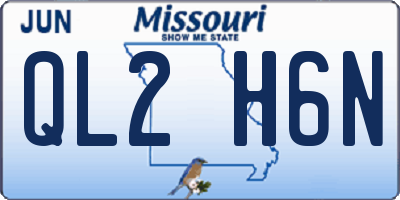 MO license plate QL2H6N
