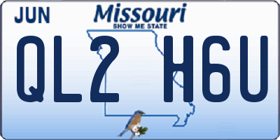 MO license plate QL2H6U