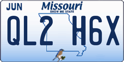 MO license plate QL2H6X