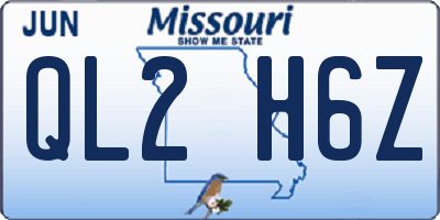 MO license plate QL2H6Z