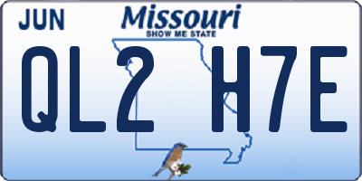 MO license plate QL2H7E