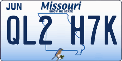 MO license plate QL2H7K