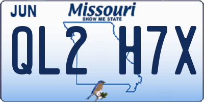 MO license plate QL2H7X