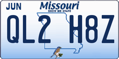 MO license plate QL2H8Z