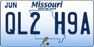 MO license plate QL2H9A