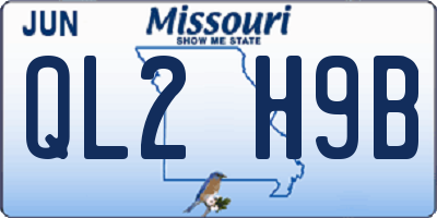 MO license plate QL2H9B