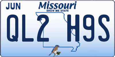 MO license plate QL2H9S
